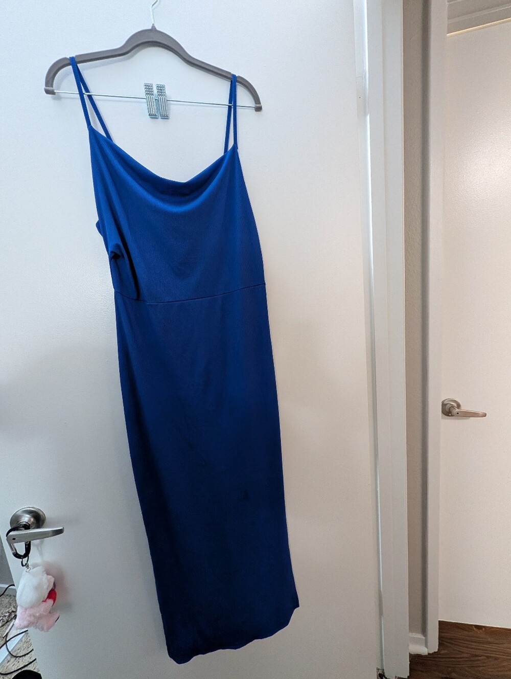 Elegant Royal Blue Slip Midi Dress - Women